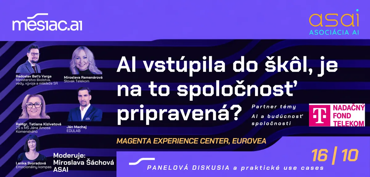 Panelová diskusia AI vstúpila do škôl, je na to spoločnosť pripravená?