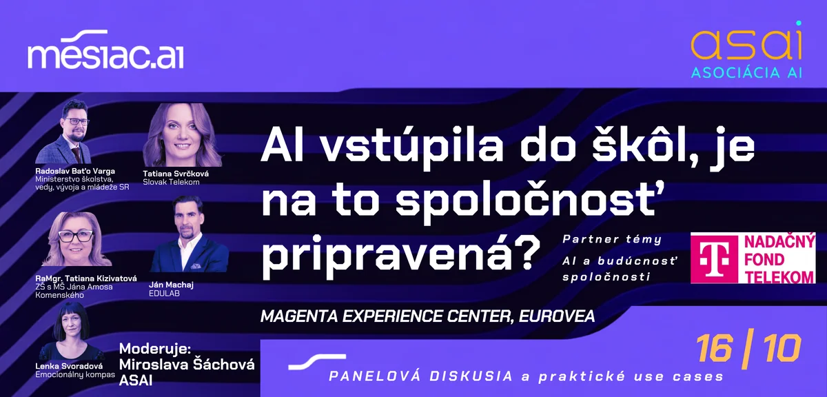 Panelová diskusia AI vstúpila do škôl, je na to spoločnosť pripravená?
